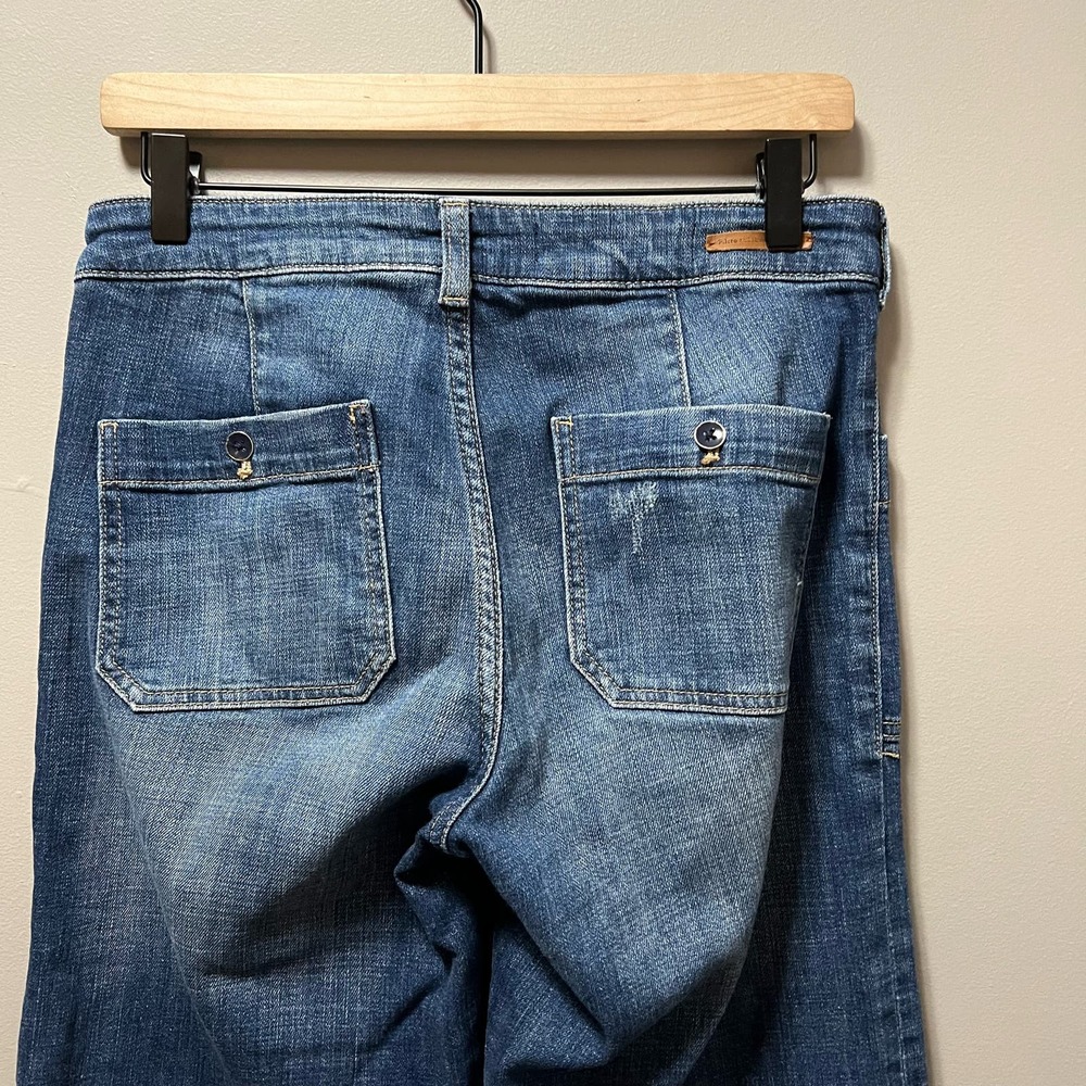 Pilcro Dark Blue Cropped Wide-Leg Jeans - Picture 5 of 8